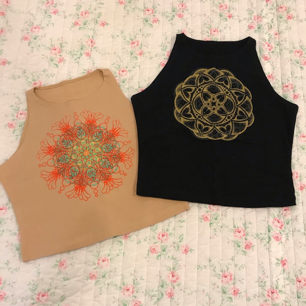 Cropped Mandala Glow Tanks